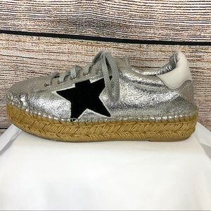 2/$15 Steve Madden Silver Star Platform Espadrille